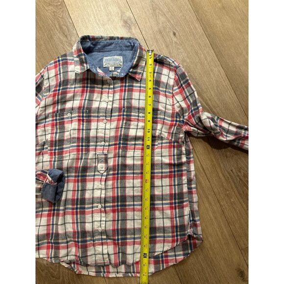 Jachs Girlfriend Flannel Shirt Roll‎ Tab Sleeve Cotton Colorful Soft XL - Picture 6 of 9